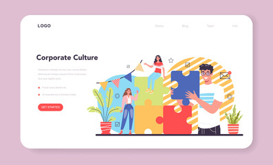 Corporate culture web banner or landing page. Corporate relations.