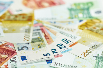 Obraz na płótnie Canvas Euro Money. euro cash background. Euro Money Banknotes