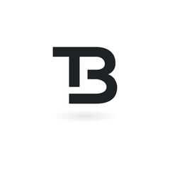 TB or bt letter design logo logotype icon concept and classic elegant style look vector