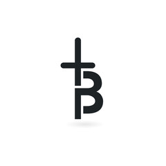 B letter Christian logo design. Black and white church b letter awesome logo design template.
