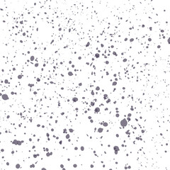 Splashes and drips of black paint on a white background.