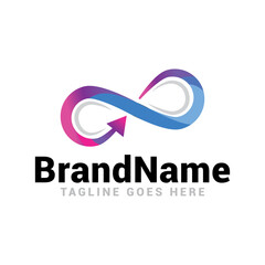 infinity logo icon vector template with gradient color collection.
