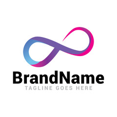 infinity logo icon vector template with gradient color collection.