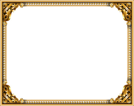 Gold classic frame of the rococo baroque Stock Vector | Adobe Stock
