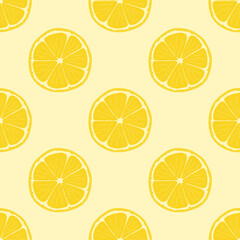 seamless pattern with lemon on yellow background
