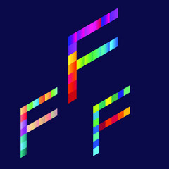set of Creative Letter F Logo design vector illustration