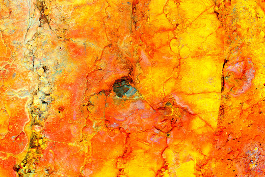 Blood red mineral laden water in the Rio Tinto river in the Minas de Riotinto mining area, Huelva province, Spain