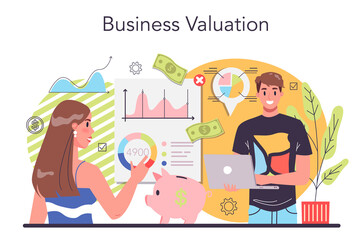 Fototapeta premium Business valuation concept. Appraisal services, selling and buying a company