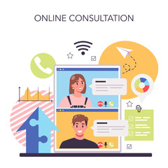 Market growth online service or platform. Business progress.