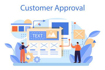 Customer approval concept. Marketing program development for client