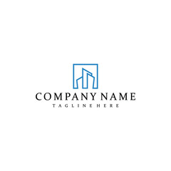 Building Real Estate Property line style Logo Tamplate