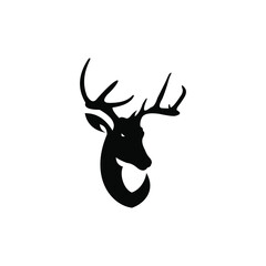 Deer Head Silhouette printtable logo tamplate