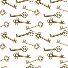 Gold keys background that is seamless