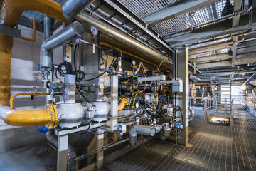 High power gas boiler burners in a power plant