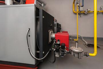 Gas boilers in gas boiler room