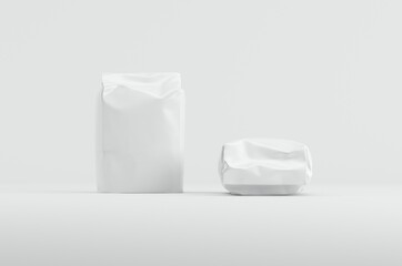 Blank Flour Sugar Package Mockup 3D Rendering