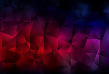 Dark Pink, Red vector low poly background.
