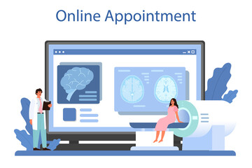 Neurologist online service or platform. Doctor examine human
