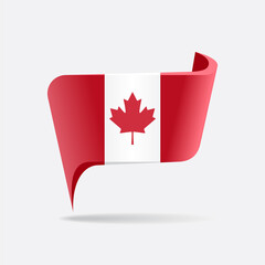 Canadian flag map pointer layout. Vector illustration.