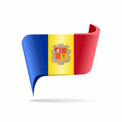 Obraz premium Andorran flag map pointer layout. Vector illustration.