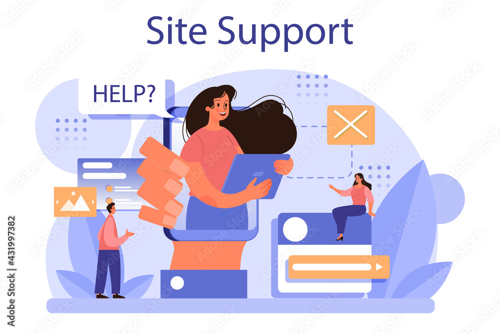Wall mural website technical support concept. idea of web page diagnostic