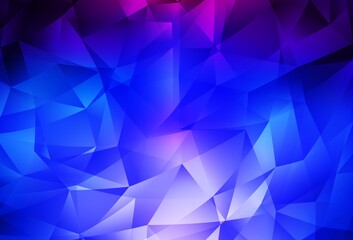 Dark Pink, Blue vector polygon abstract backdrop.
