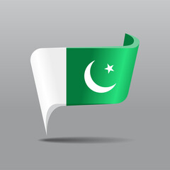 Pakistani flag map pointer layout. Vector illustration.