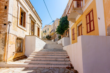 Streets of Symi town, Dodecanese islands, Greece