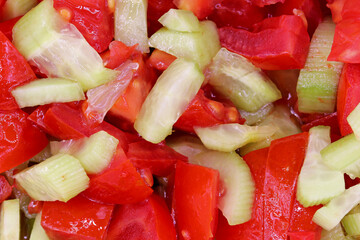 mixed salad with tomatoes and cucumbers
