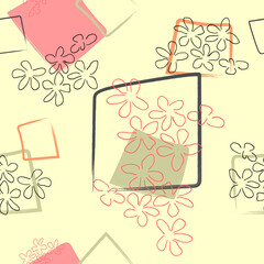 Seamless floral pattern with hand draw spring flower