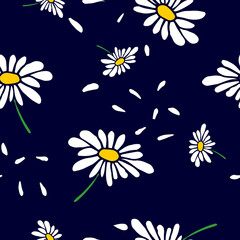 Seamless floral pattern with hand draw spring flower