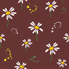 Seamless floral pattern with hand draw spring flower