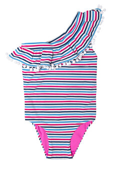 Children's swimsuit in a strip isolated on a white background