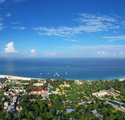 Naklejka premium Tropical Sea. Amazing bird eyes view in Zanzibar