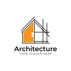 Architect house logo, architectural and construction design vector.