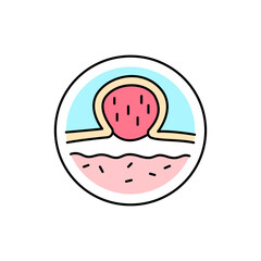 Pyogenic granuloma color line icon. Dermatology disease. Isolated vector element.