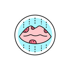 Herpes color line icon. Dermatology disease. Isolated vector element.