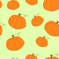 Seamless patern of pumkin. Vector texturer for clothes, fabric, etc