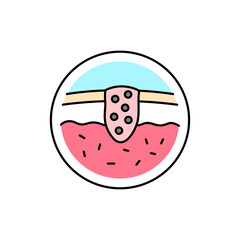 Skin cancer color line icon. Dermatology disease. Isolated vector element.