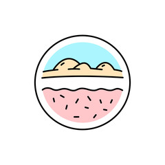 Chronic blistering color line icon. Dermatology disease. Isolated vector element.