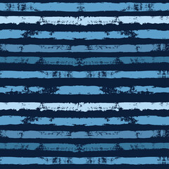 Stripes pattern, navy blue striped seamless vector background, sailor brush strokes. nautical grunge stripes, watercolor paintbrush line
