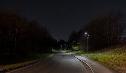 road in the night