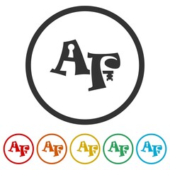 AF a f letter design logo color set