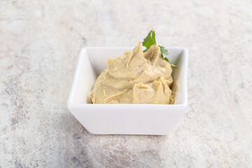 Traditional Jewish Hummus with olive oil