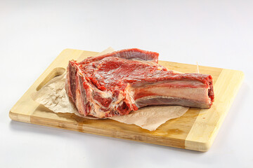 Raw bones for cooking over board