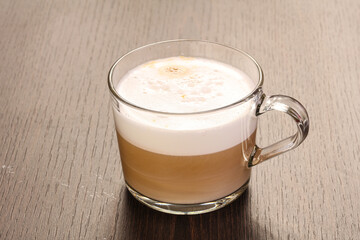 Cup of hot cappuccino coffee