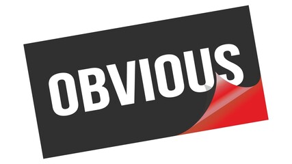 OBVIOUS text on black red sticker stamp.