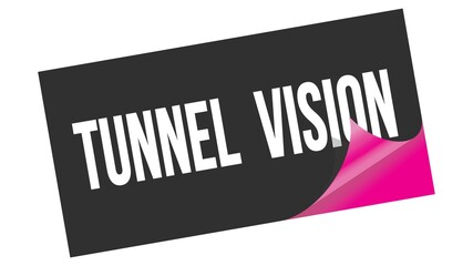 TUNNEL  VISION text on black pink sticker stamp.