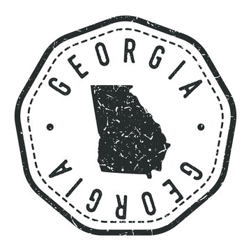 recommend clip art: Georgia, USA Map Stamp Retro Postmark. Silhouette Postal Passport. Seal Round Vector Icon. Badge Vintage Postage Design.