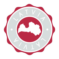 Latvia Badge Map Vector Seal. National Symbol Country Stamp Design Icon Label. 